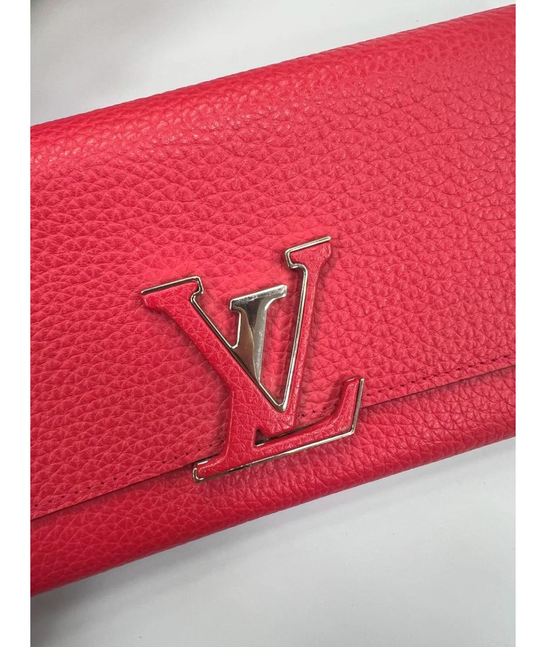 LOUIS VUITTON Красный кожаный кошелек, фото 2