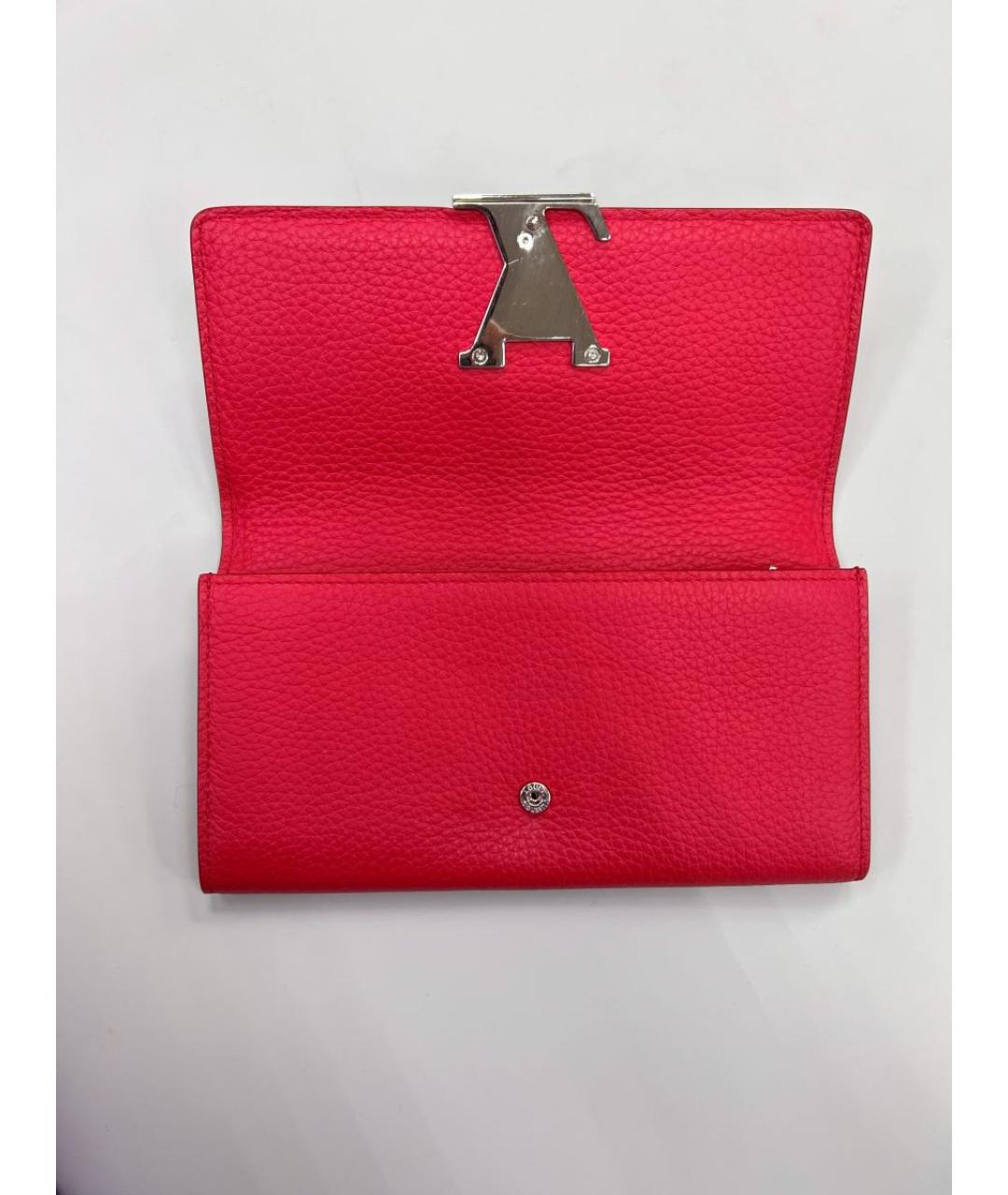 LOUIS VUITTON Красный кожаный кошелек, фото 5