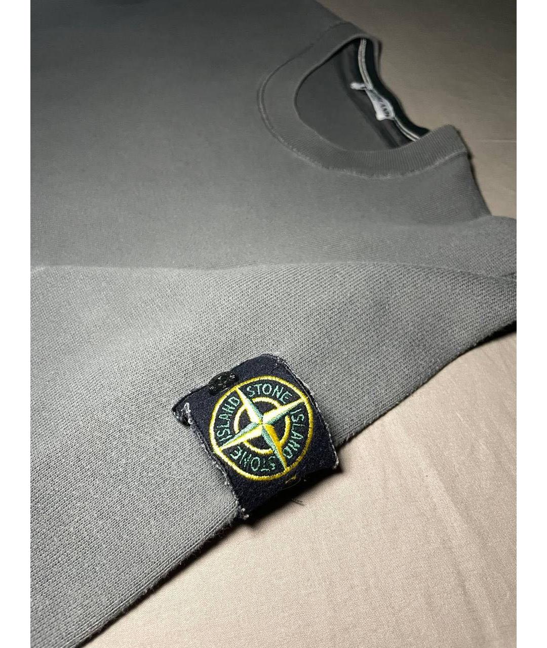 STONE ISLAND Серый хлопковый джемпер / свитер, фото 3