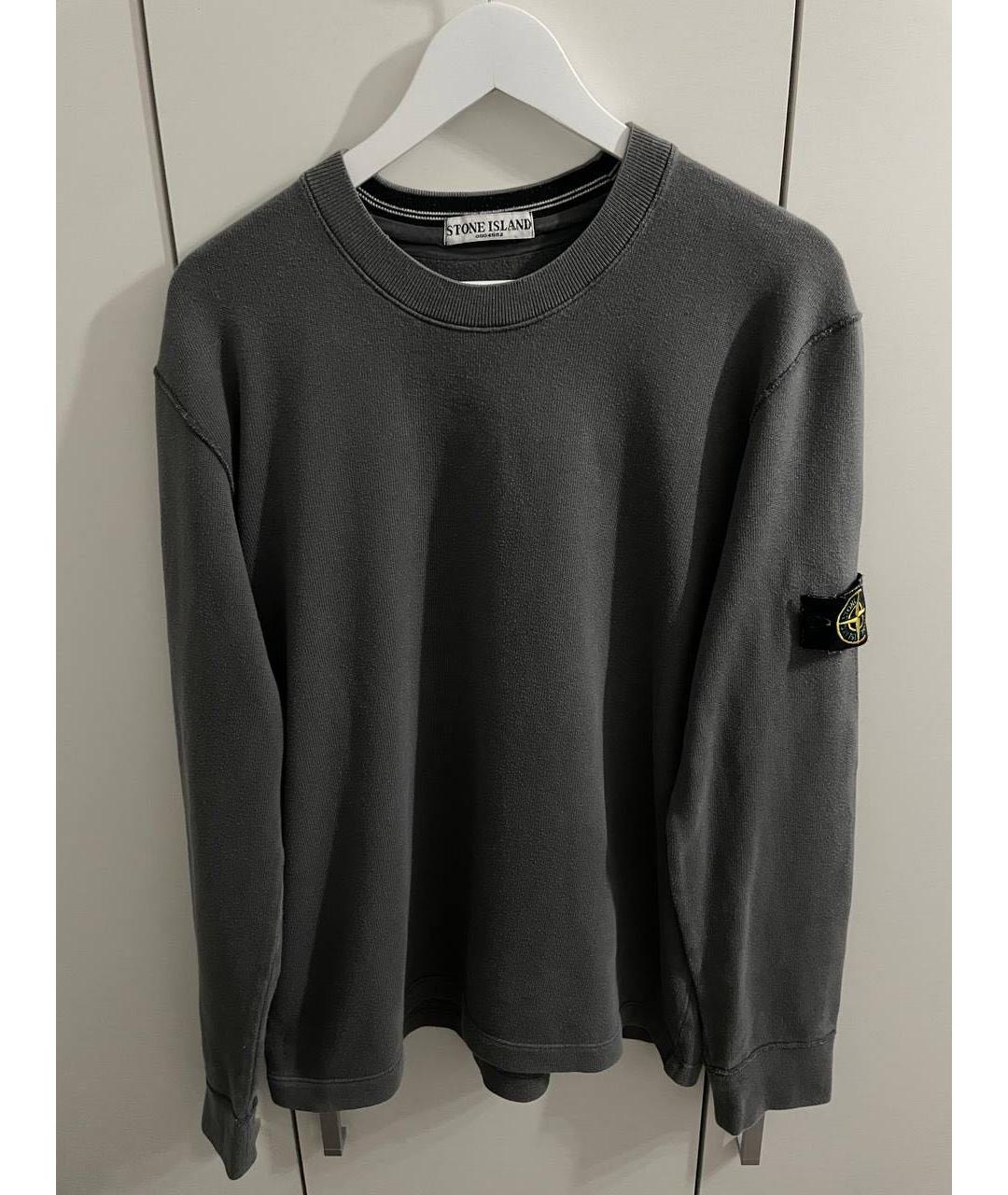 STONE ISLAND Серый хлопковый джемпер / свитер, фото 5