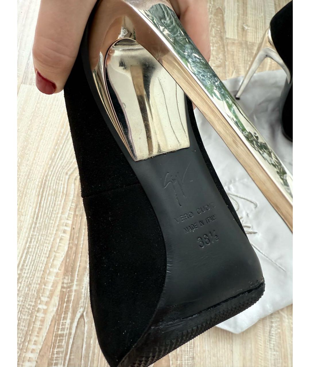 GIUSEPPE ZANOTTI DESIGN Черные замшевые туфли, фото 6