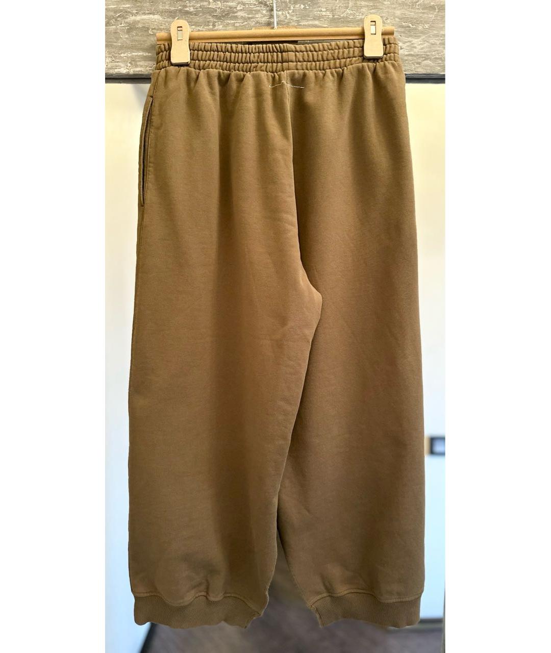 MM6 MAISON MARGIELA Коричневые хлопковые брюки широкие, фото 2