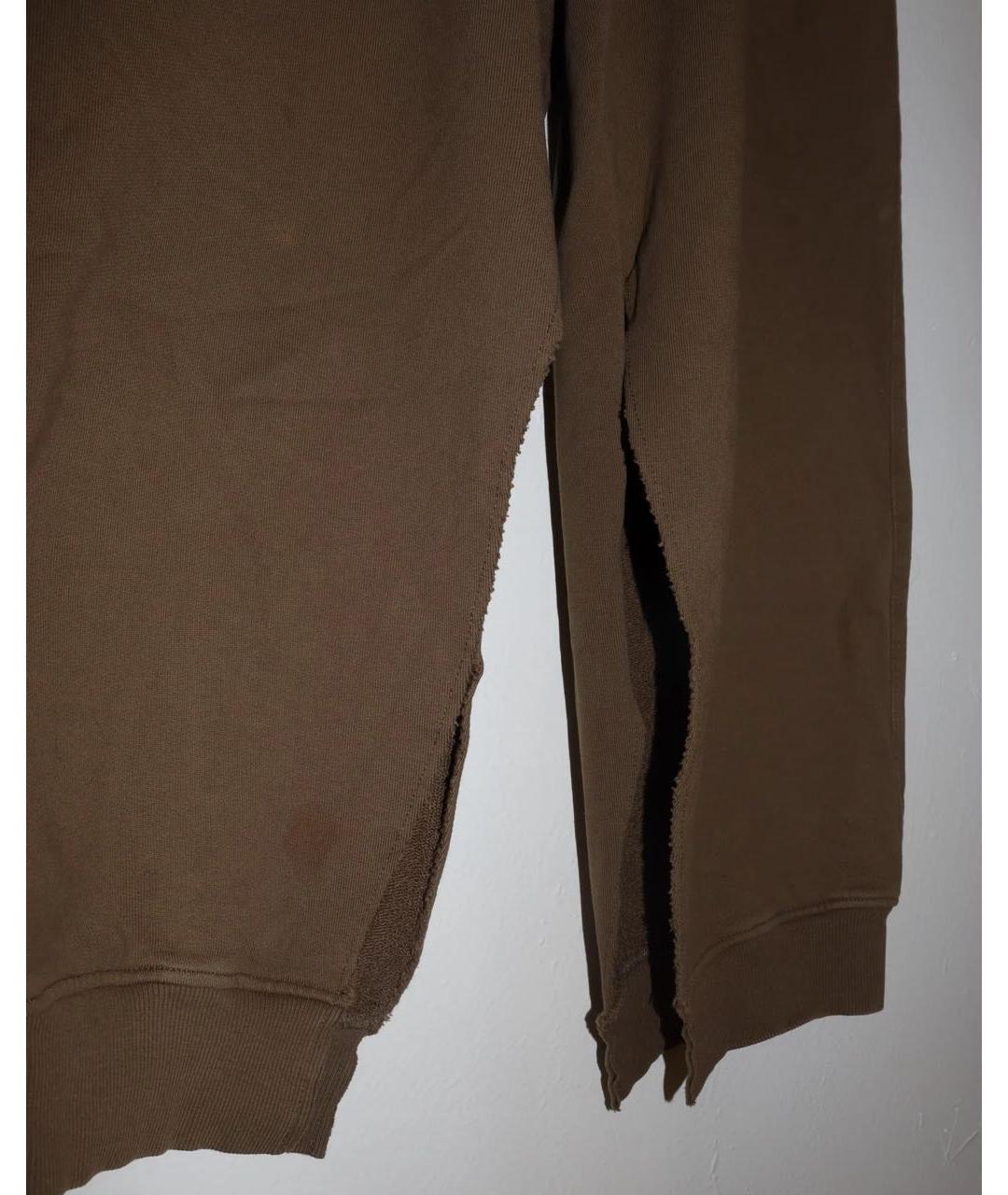 MM6 MAISON MARGIELA Коричневые хлопковые брюки широкие, фото 8