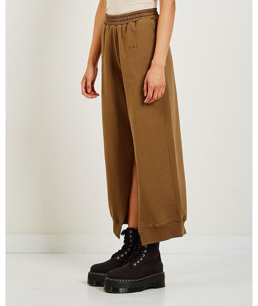 MM6 MAISON MARGIELA Коричневые хлопковые брюки широкие, фото 6