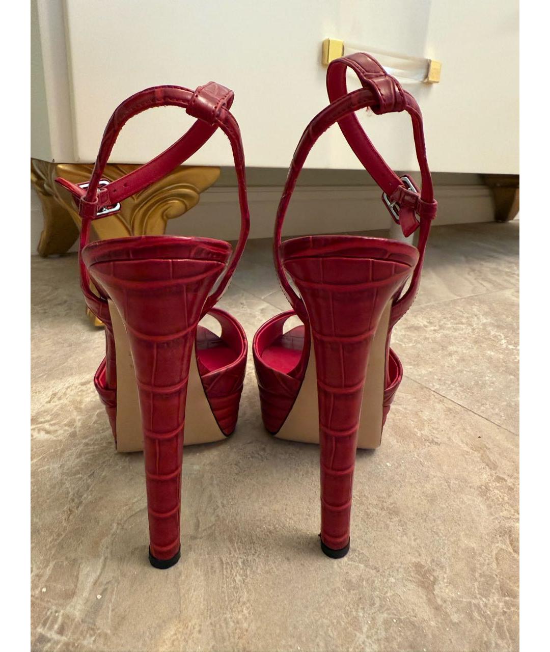 LE SILLA Фуксия босоножки из экзотической кожи, фото 4