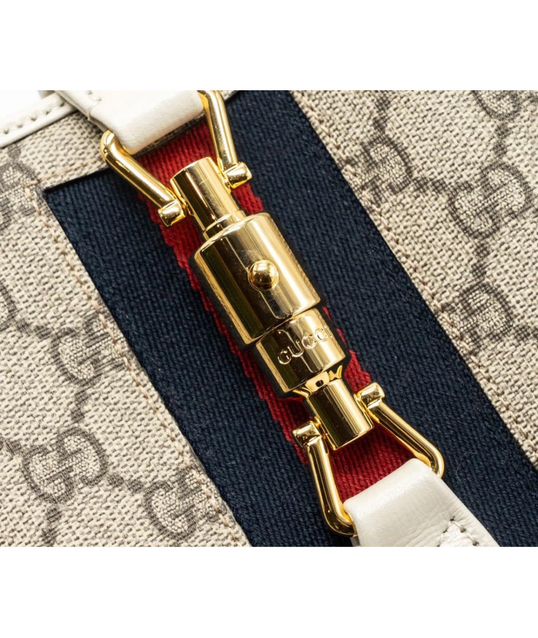 GUCCI Бежевая кожаная сумка с короткими ручками, фото 8