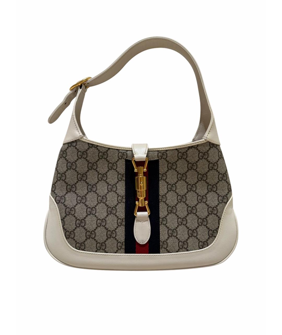 GUCCI Бежевая кожаная сумка с короткими ручками, фото 1