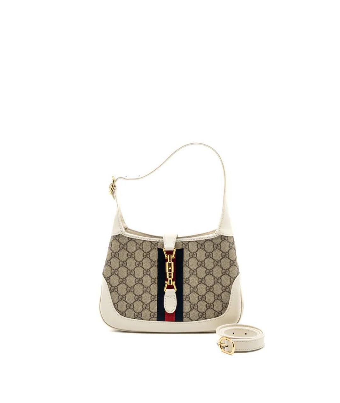 GUCCI Бежевая кожаная сумка с короткими ручками, фото 7