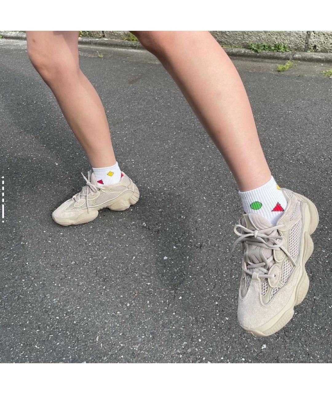 ADIDAS YEEZY Бежевые замшевые кроссовки, фото 5