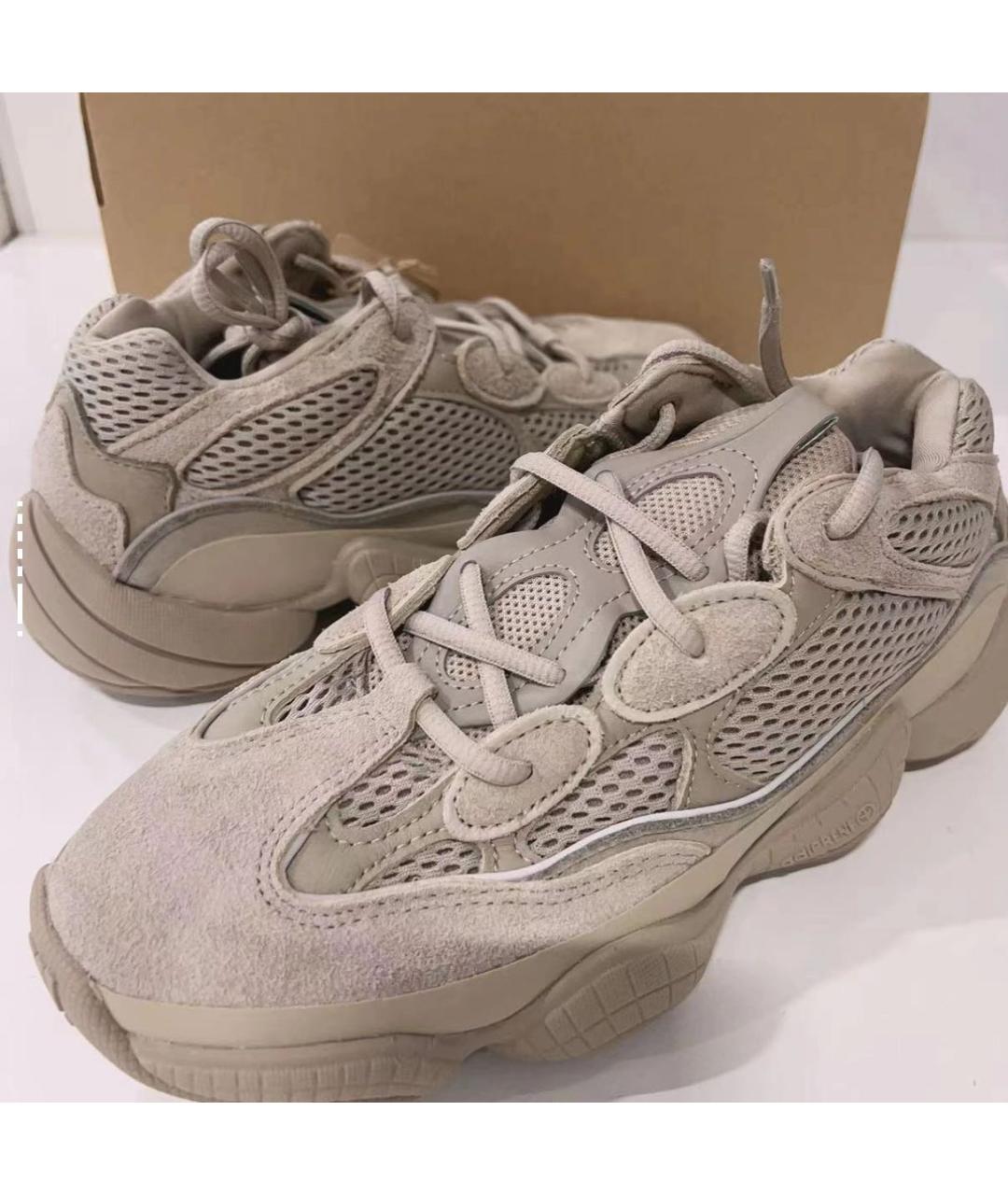 ADIDAS YEEZY Бежевые замшевые кроссовки, фото 6