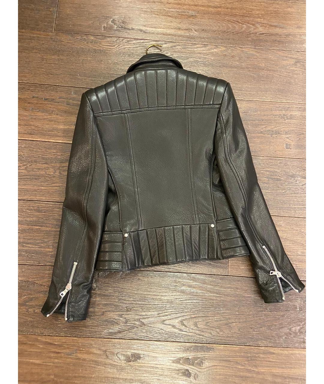BALMAIN Черная кожаная куртка, фото 2