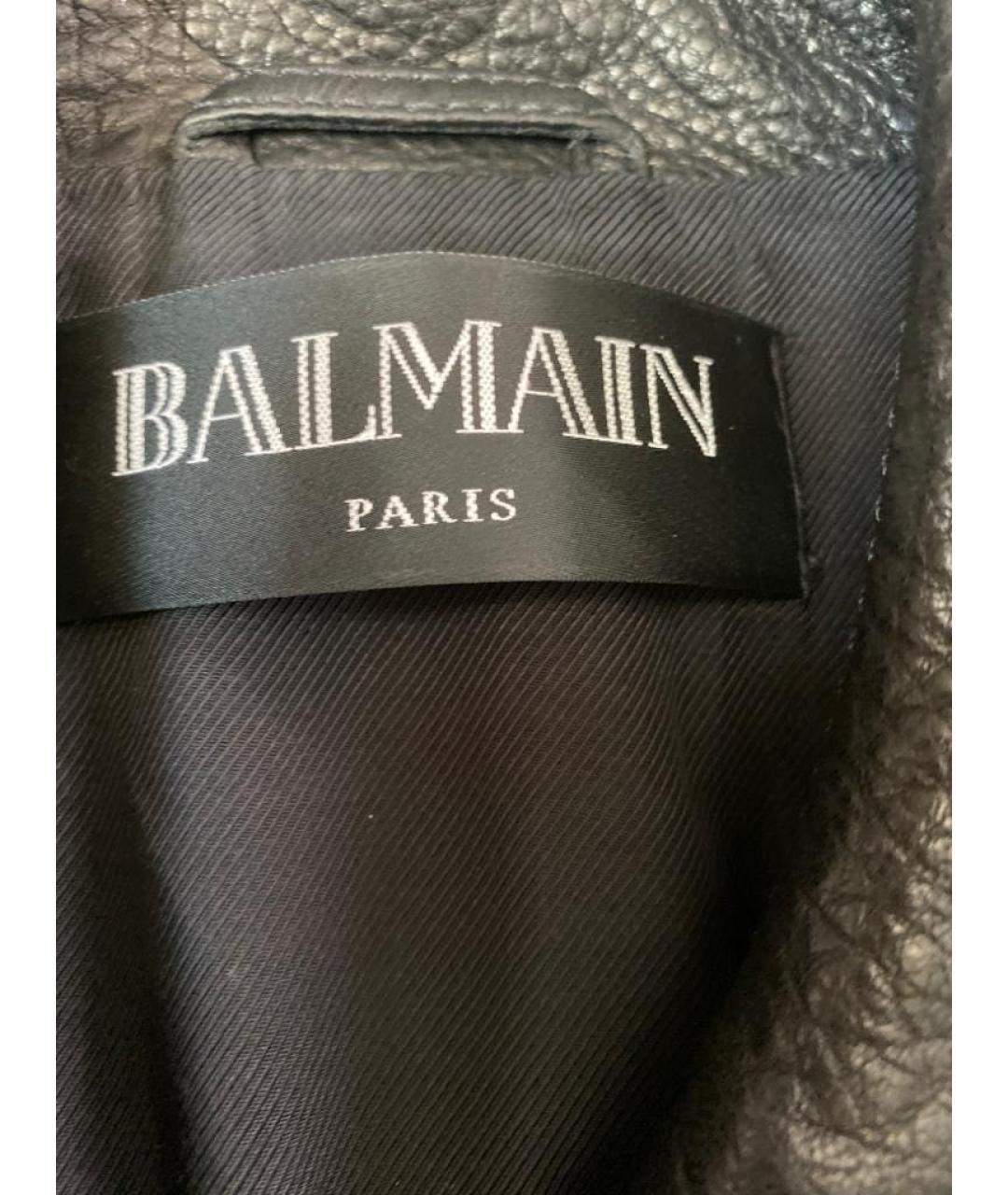 BALMAIN Черная кожаная куртка, фото 4