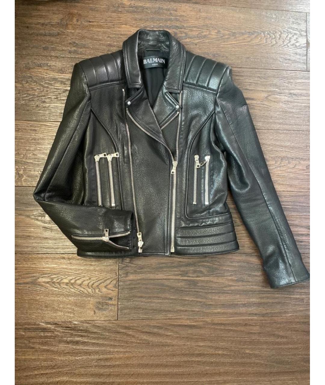 BALMAIN Черная кожаная куртка, фото 5