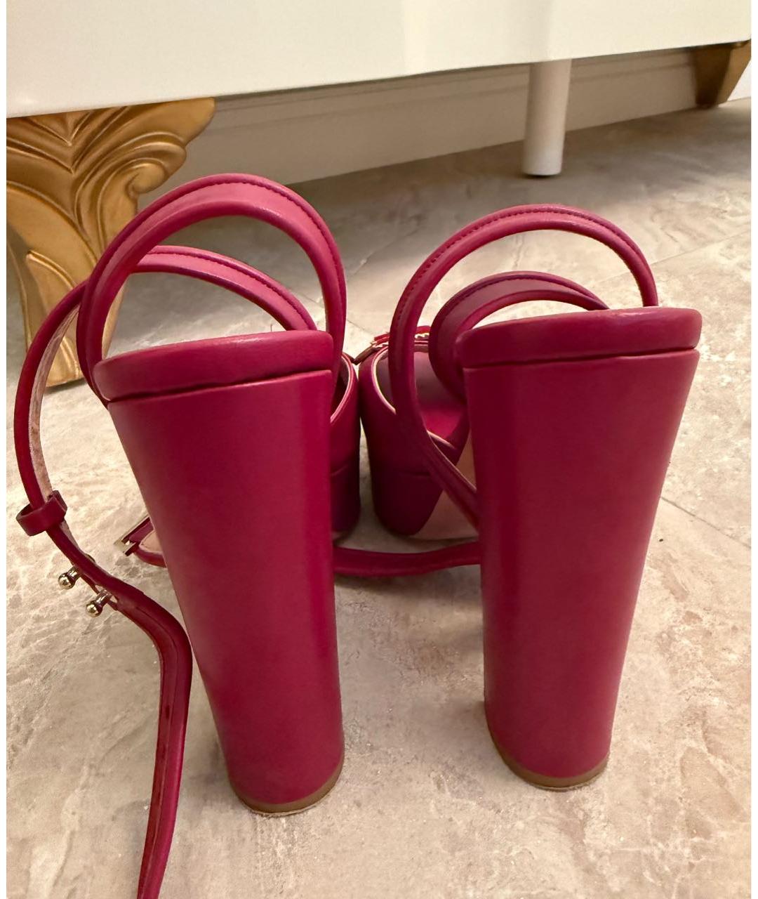 ELISABETTA FRANCHI Фуксия кожаные босоножки, фото 4