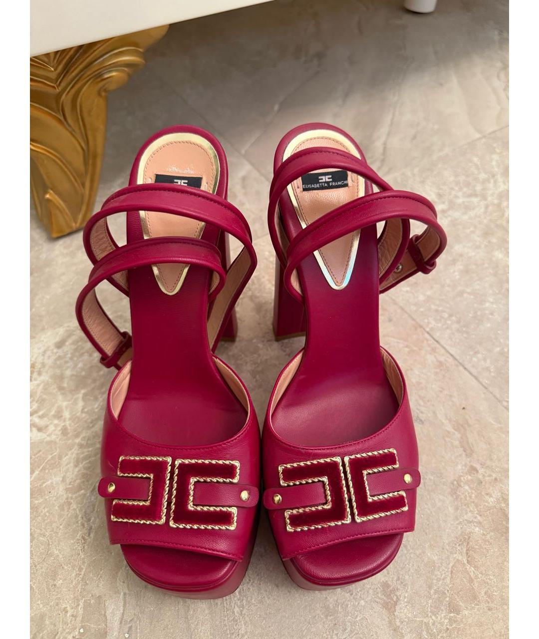 ELISABETTA FRANCHI Фуксия кожаные босоножки, фото 2