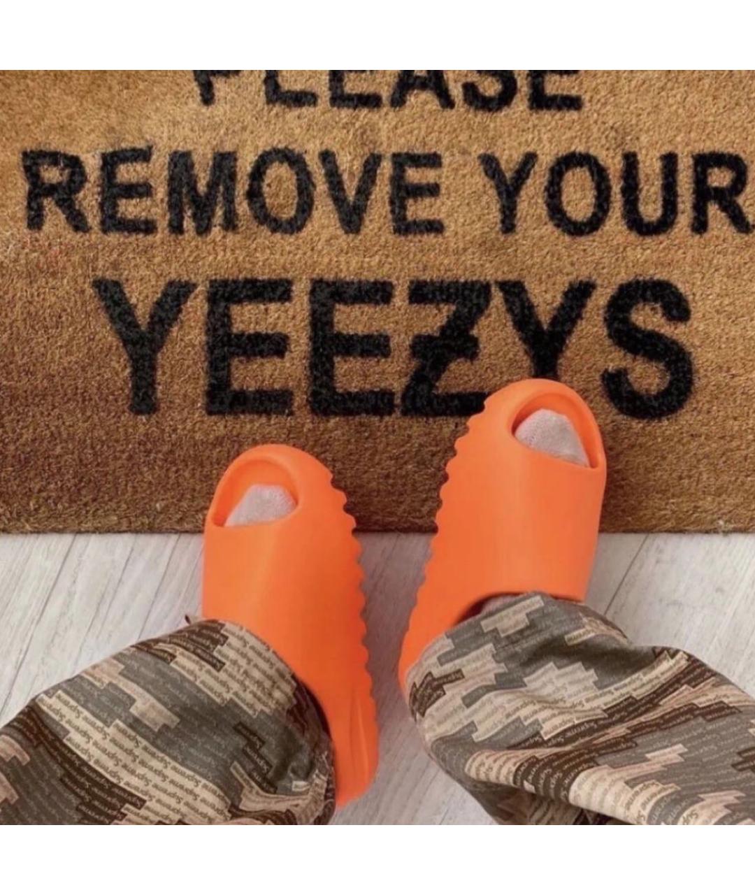 ADIDAS YEEZY Оранжевое резиновые шлепанцы, фото 4