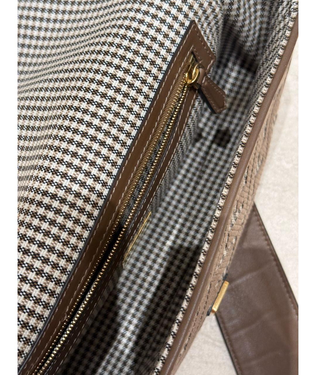 FENDI Коричневая тканевая сумка через плечо, фото 4