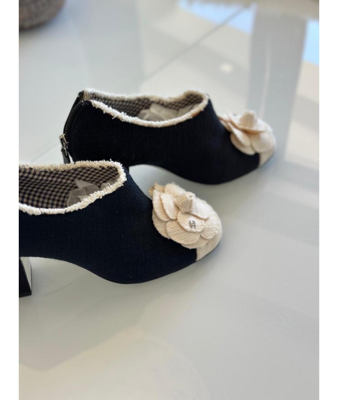 CHANEL Черные текстильные туфли, фото 7