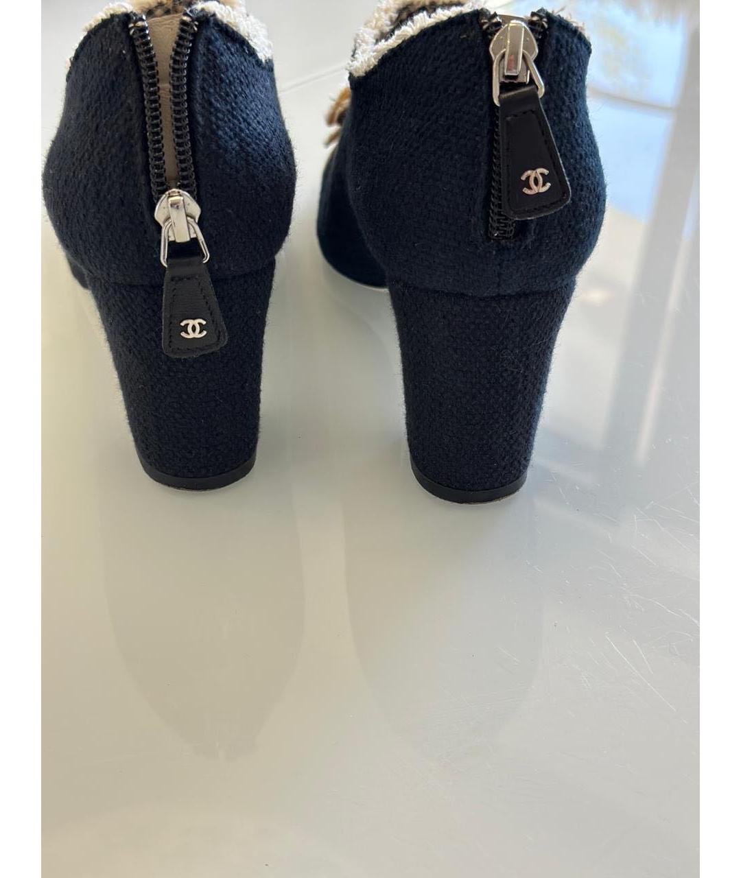 CHANEL Черные текстильные туфли, фото 5