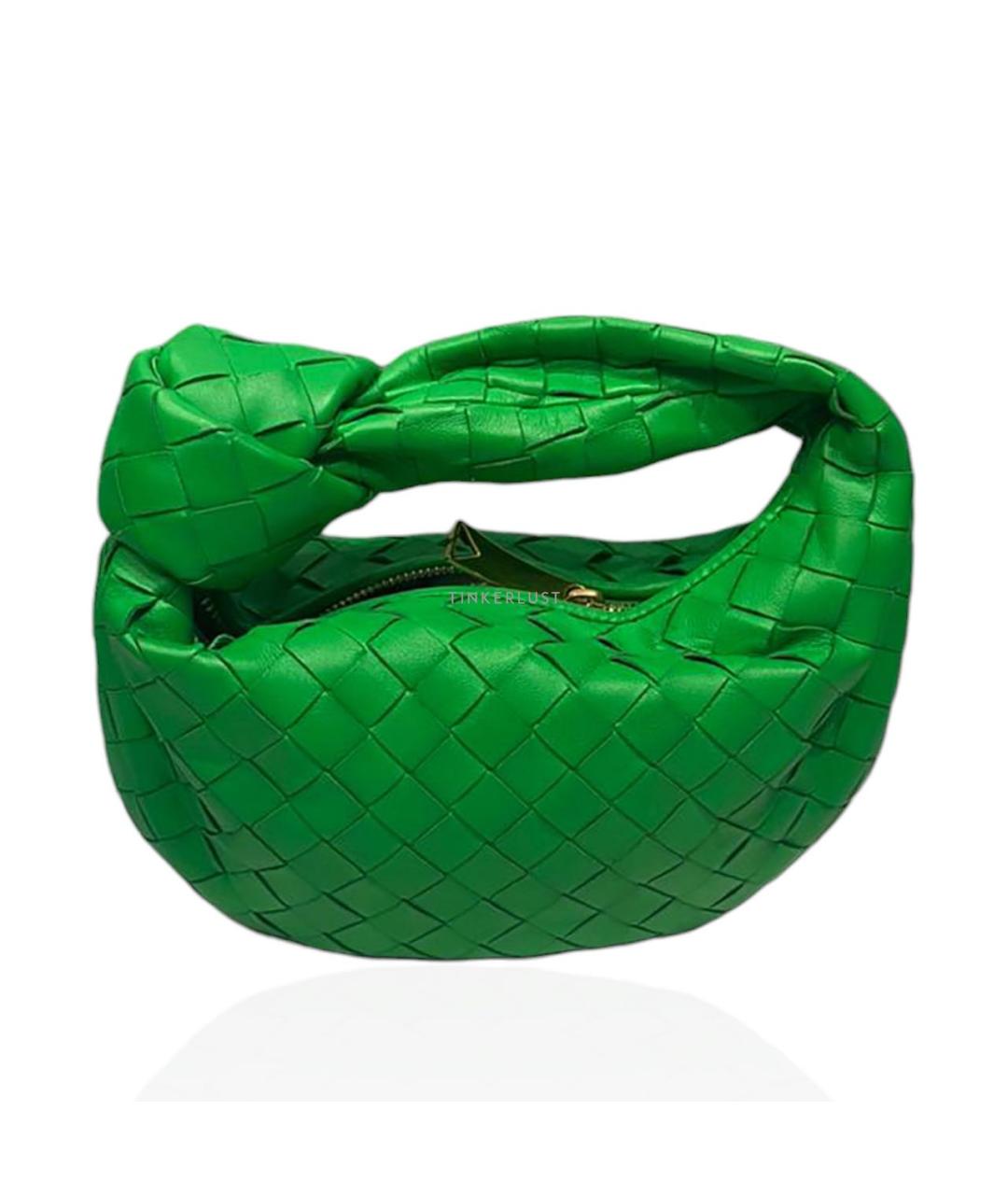 BOTTEGA VENETA Зеленая кожаная сумка с короткими ручками, фото 5