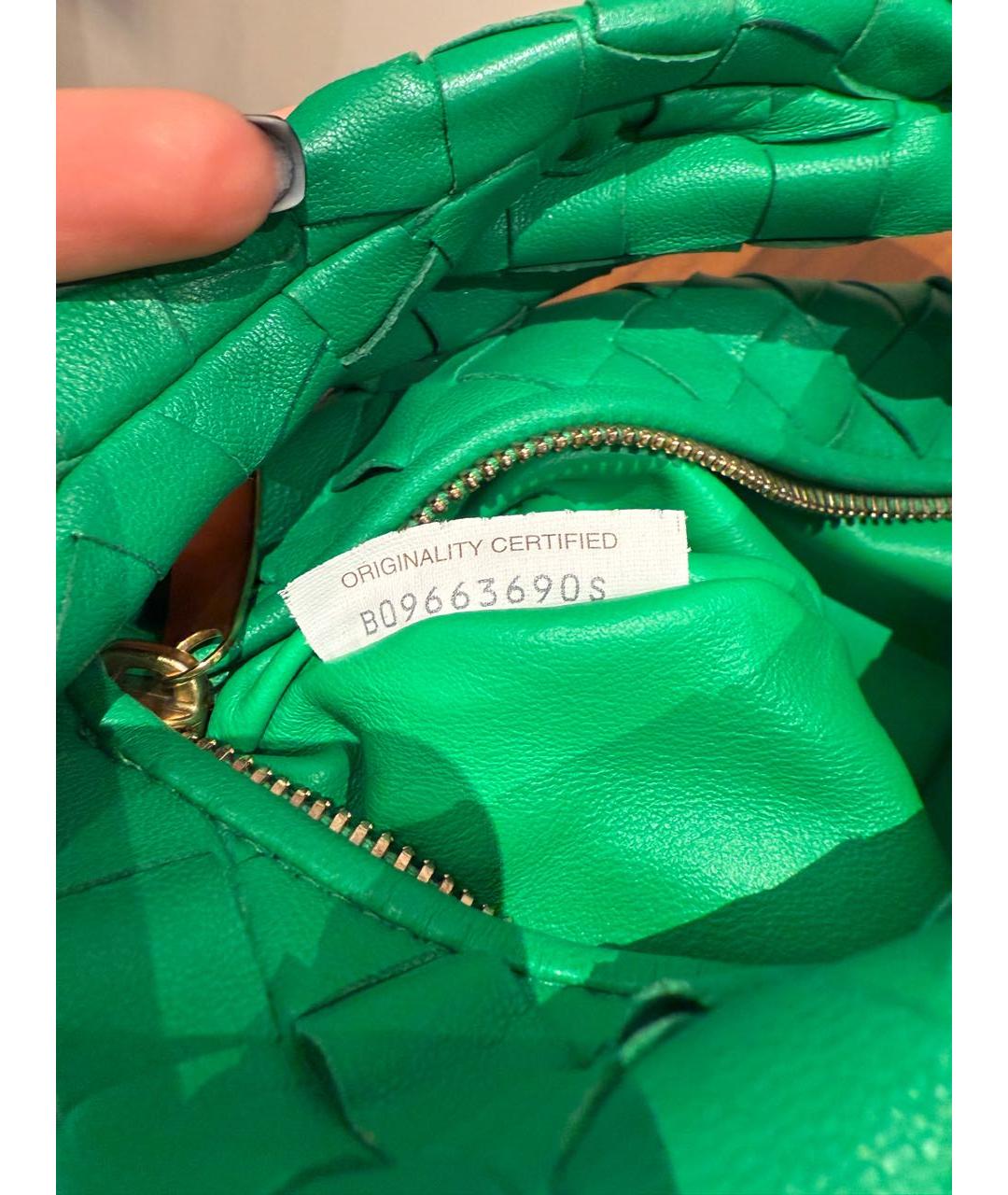 BOTTEGA VENETA Зеленая кожаная сумка с короткими ручками, фото 4