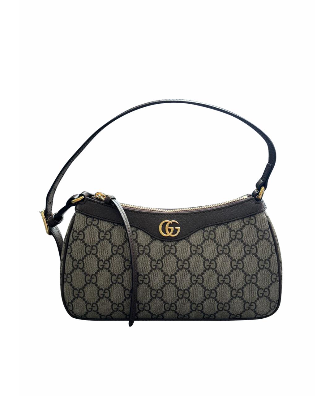 GUCCI Бежевая кожаная сумка с короткими ручками, фото 1