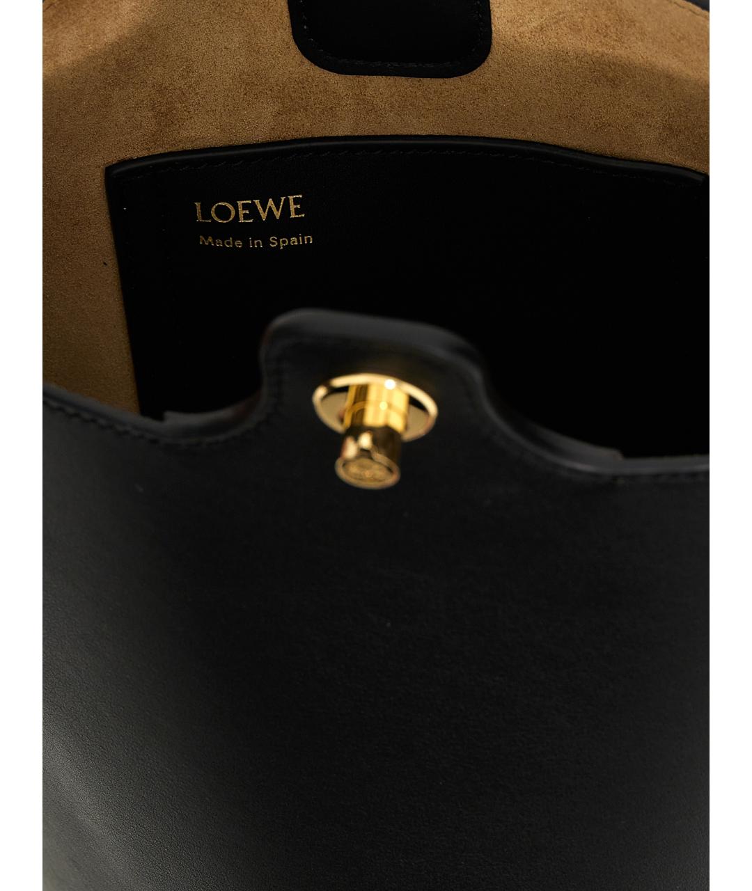 LOEWE Черная кожаная сумка тоут, фото 4