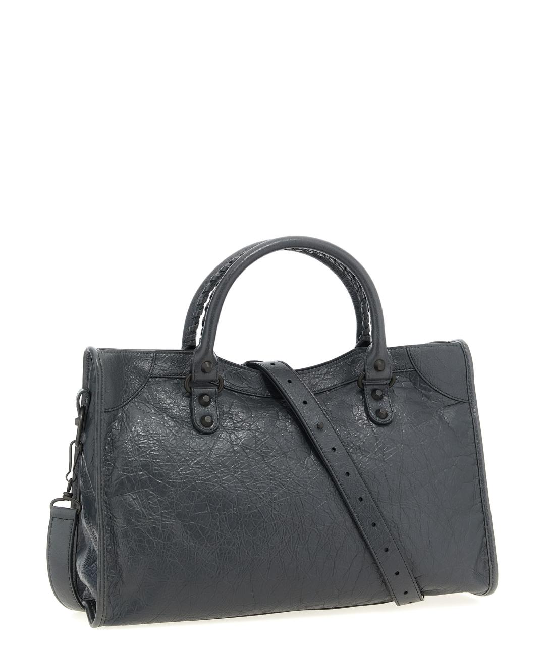 BALENCIAGA Серая кожаная сумка тоут, фото 2