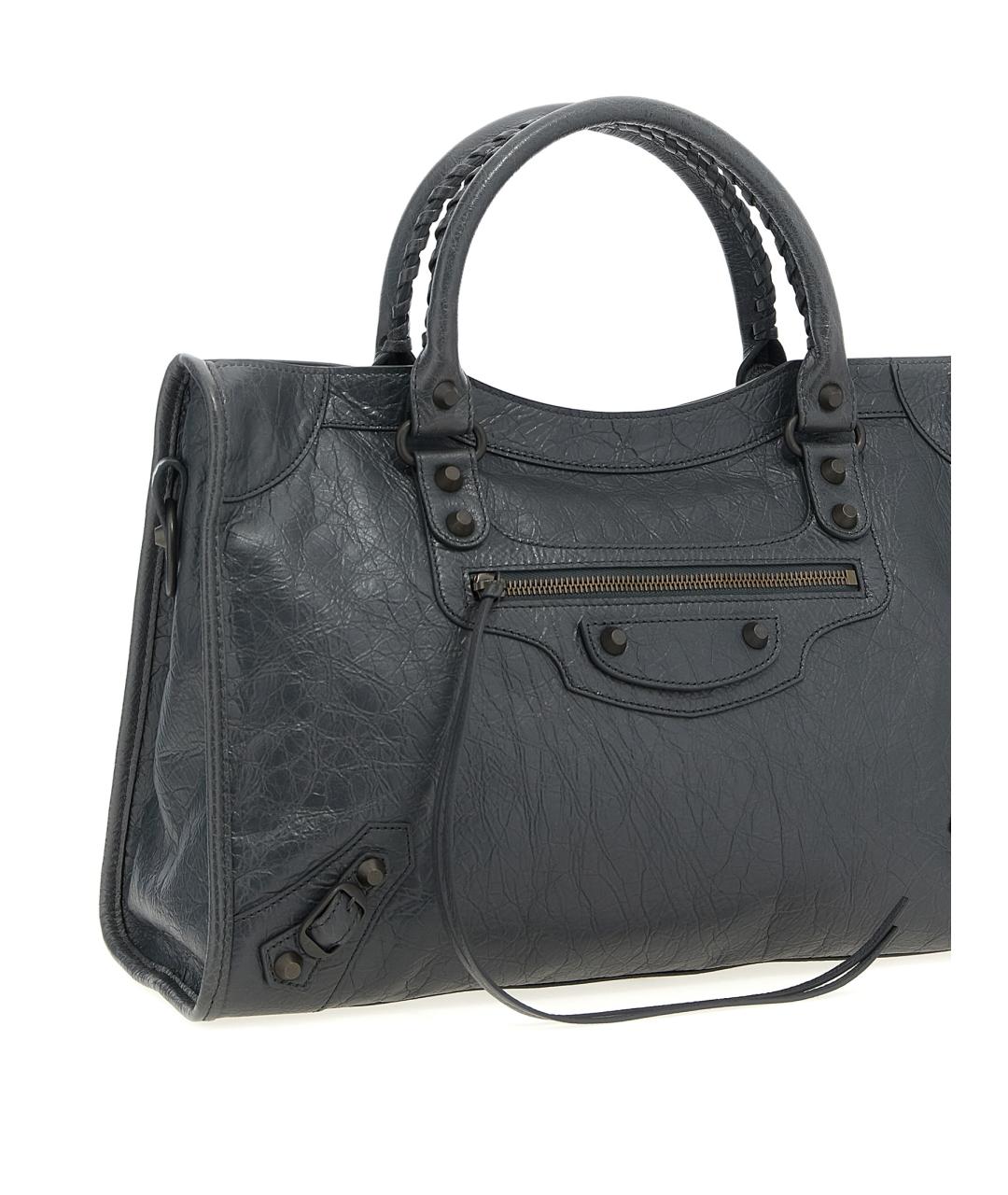 BALENCIAGA Серая кожаная сумка тоут, фото 3