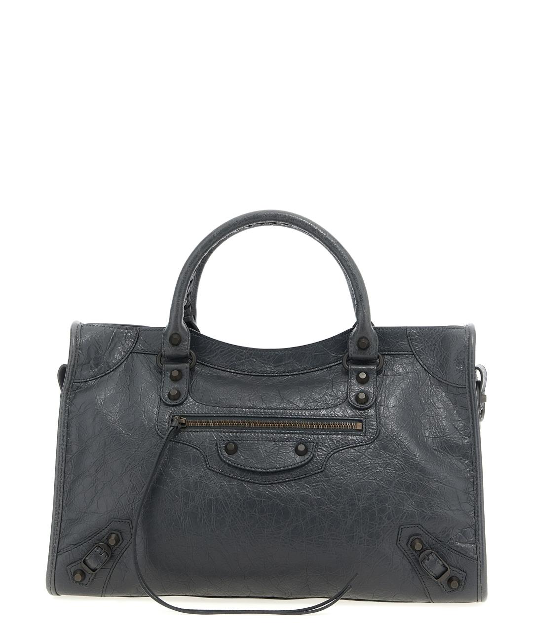 BALENCIAGA Серая кожаная сумка тоут, фото 1