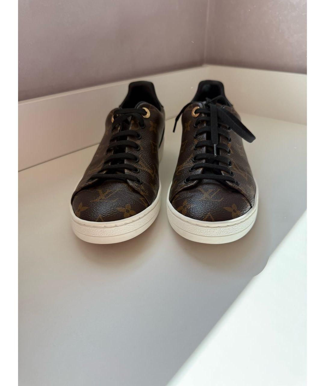 LOUIS VUITTON Коричневые кожаные кеды, фото 2