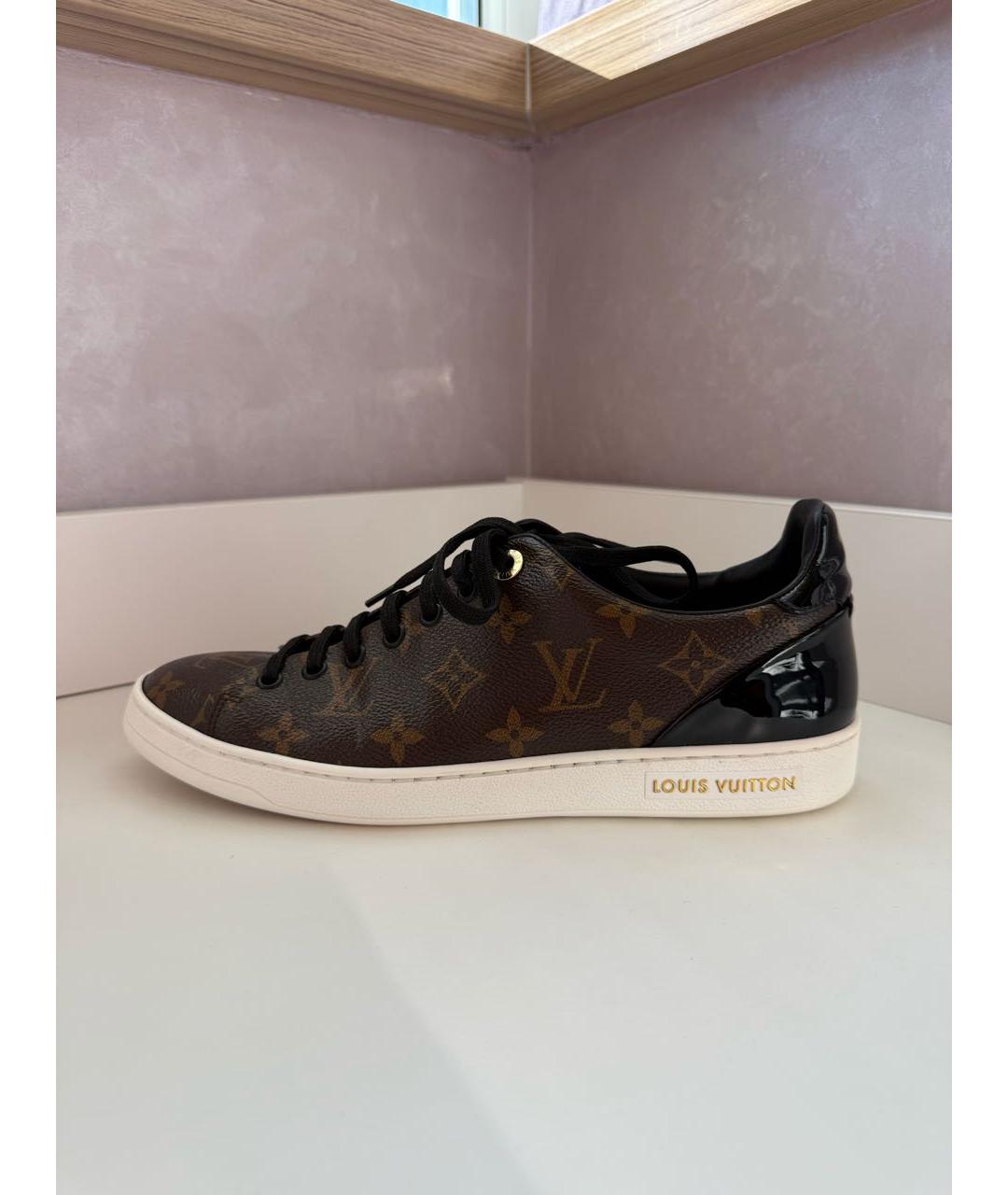 LOUIS VUITTON Коричневые кожаные кеды, фото 8