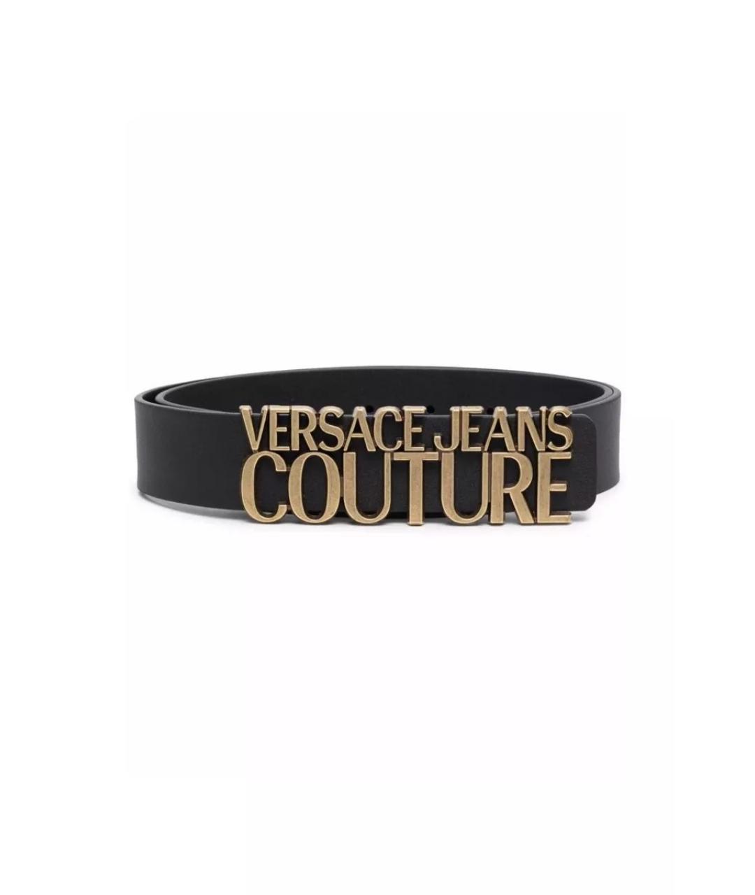 VERSACE JEANS COUTURE Черный кожаный ремень, фото 5