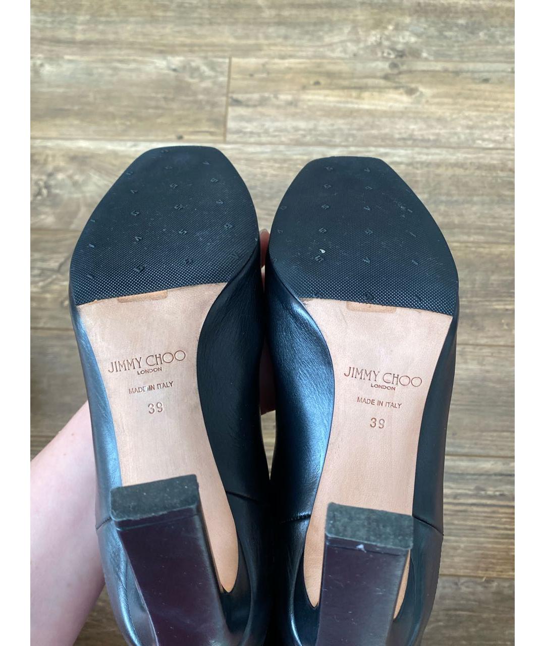 JIMMY CHOO Черные кожаные сапоги, фото 5