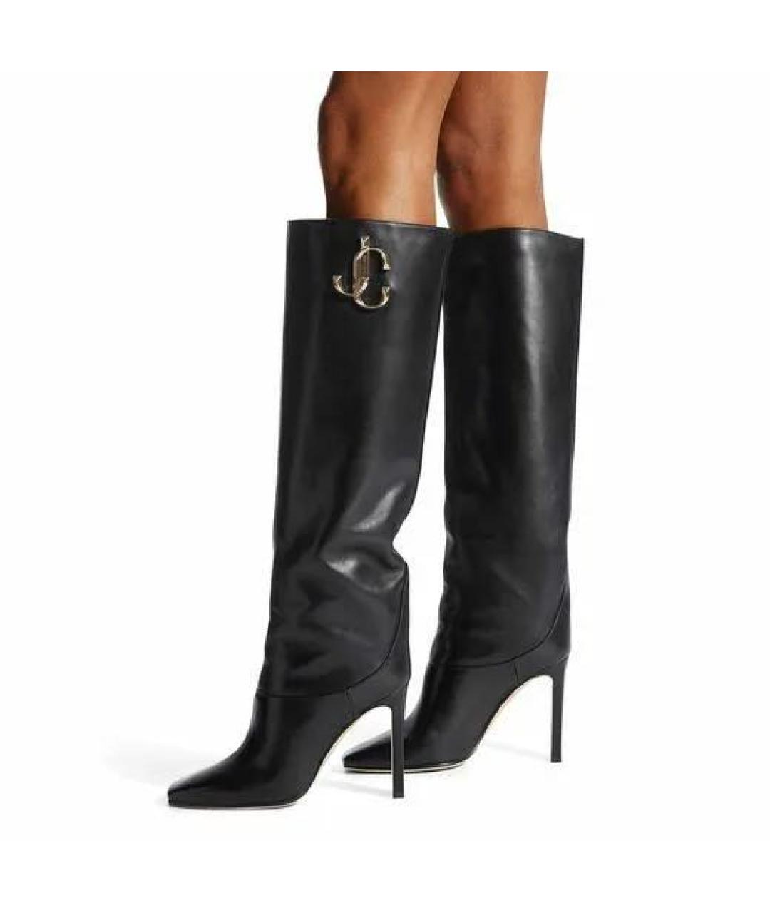 JIMMY CHOO Черные кожаные сапоги, фото 7