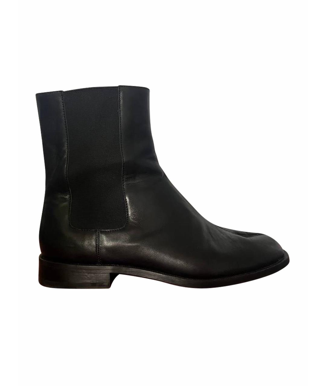 MAISON MARGIELA Черные кожаные высокие ботинки, фото 1