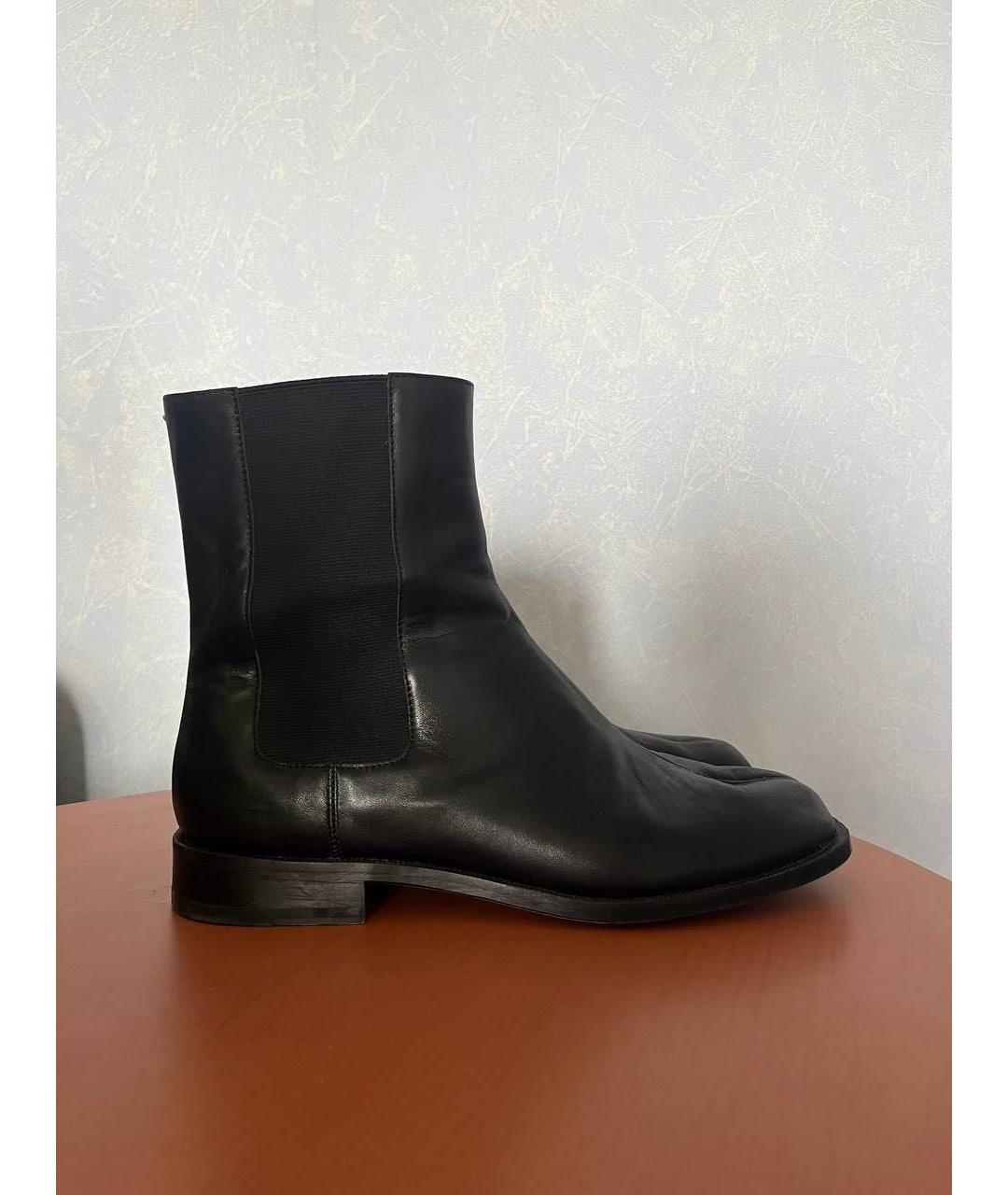 MAISON MARGIELA Черные кожаные высокие ботинки, фото 6