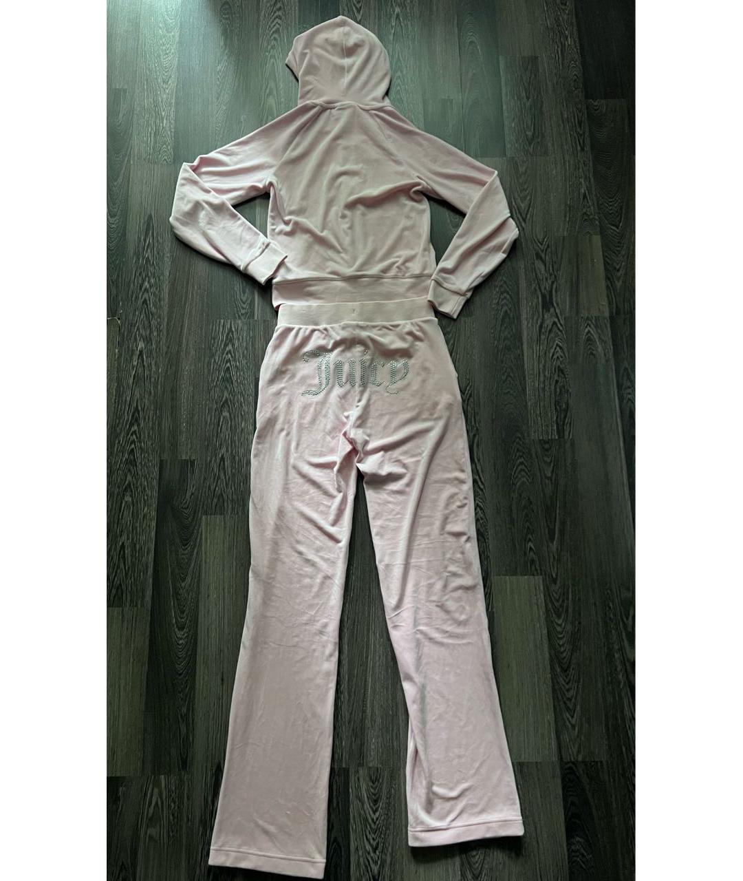 JUICY COUTURE Розовый велюровый костюм с брюками, фото 6