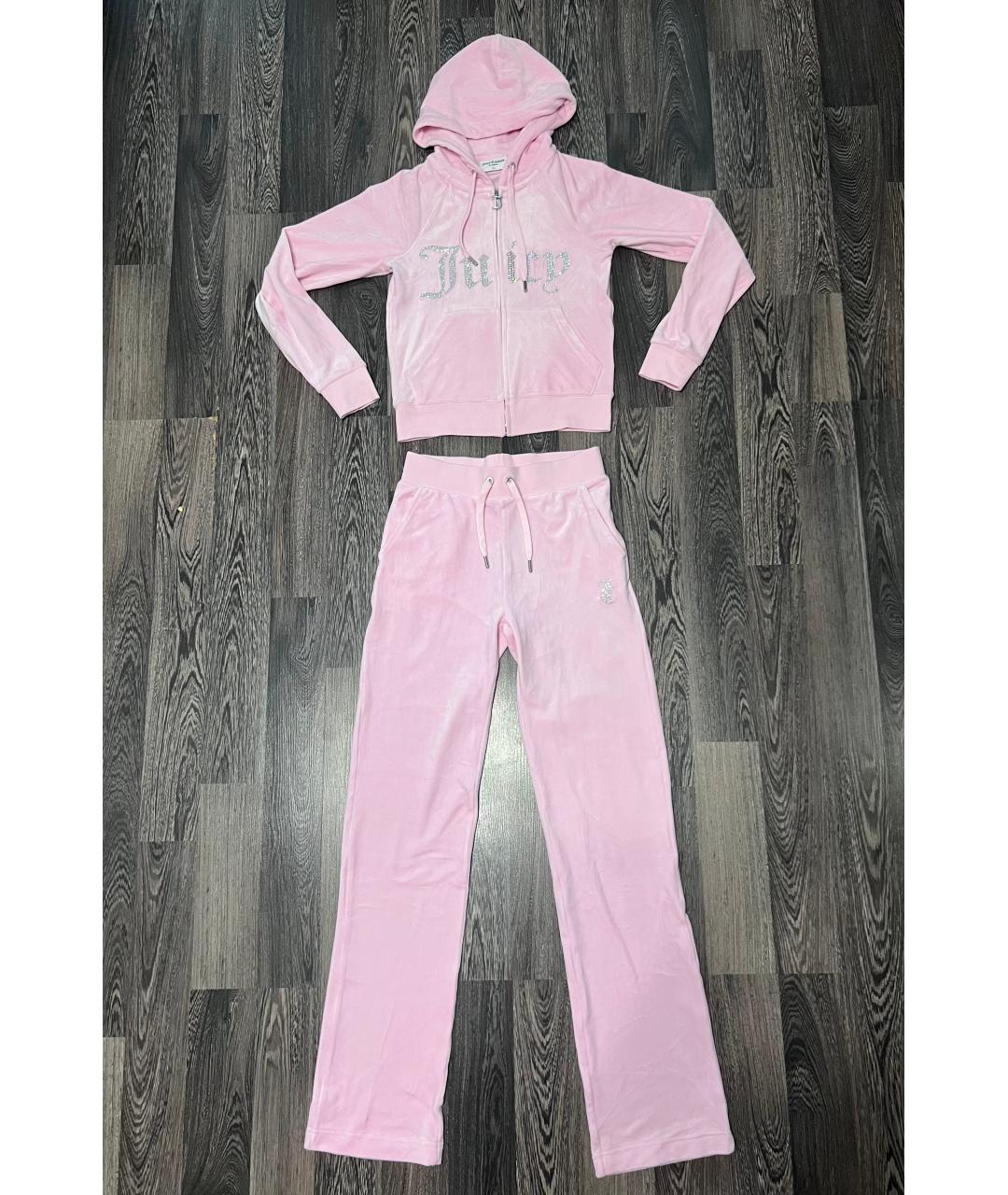 JUICY COUTURE Розовый велюровый костюм с брюками, фото 1