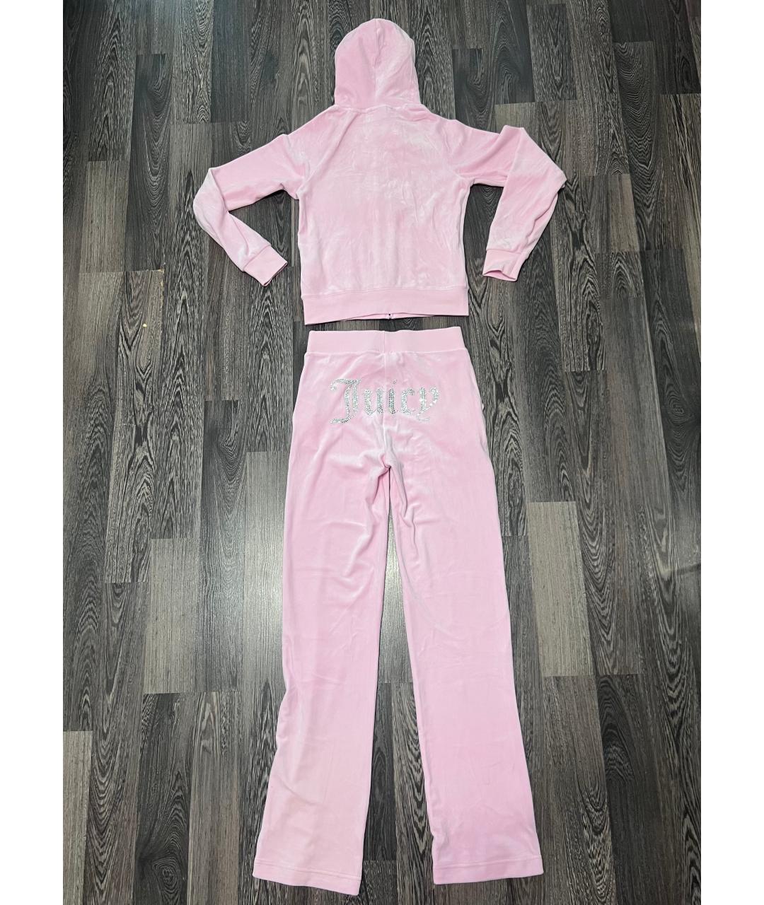 JUICY COUTURE Розовый велюровый костюм с брюками, фото 6