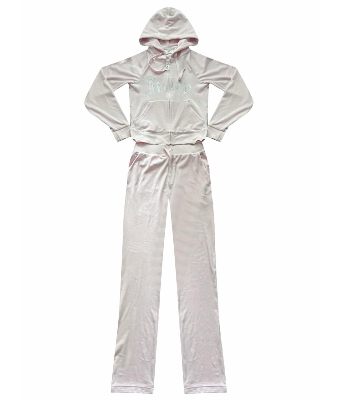 JUICY COUTURE Розовый велюровый костюм с брюками, фото 1