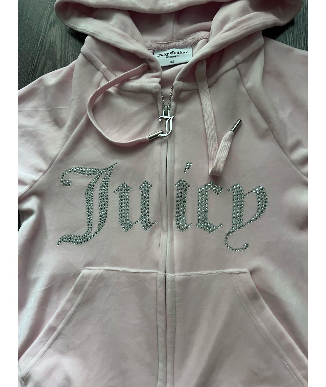 JUICY COUTURE Розовый велюровый костюм с брюками, фото 2