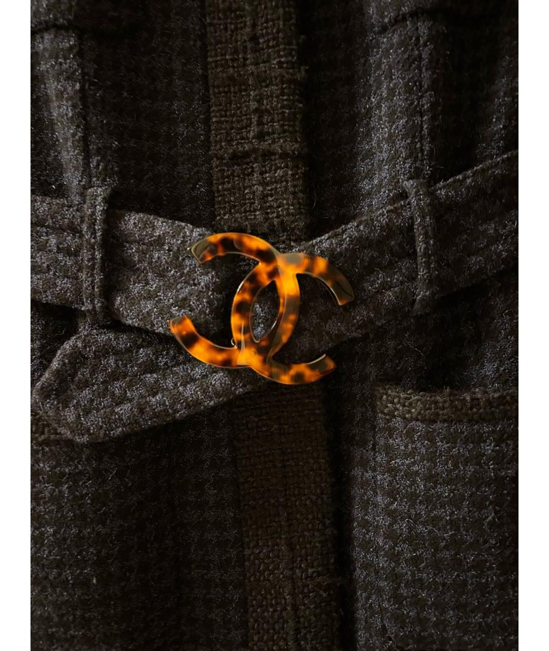 CHANEL Темно-синее твидовое пальто, фото 4