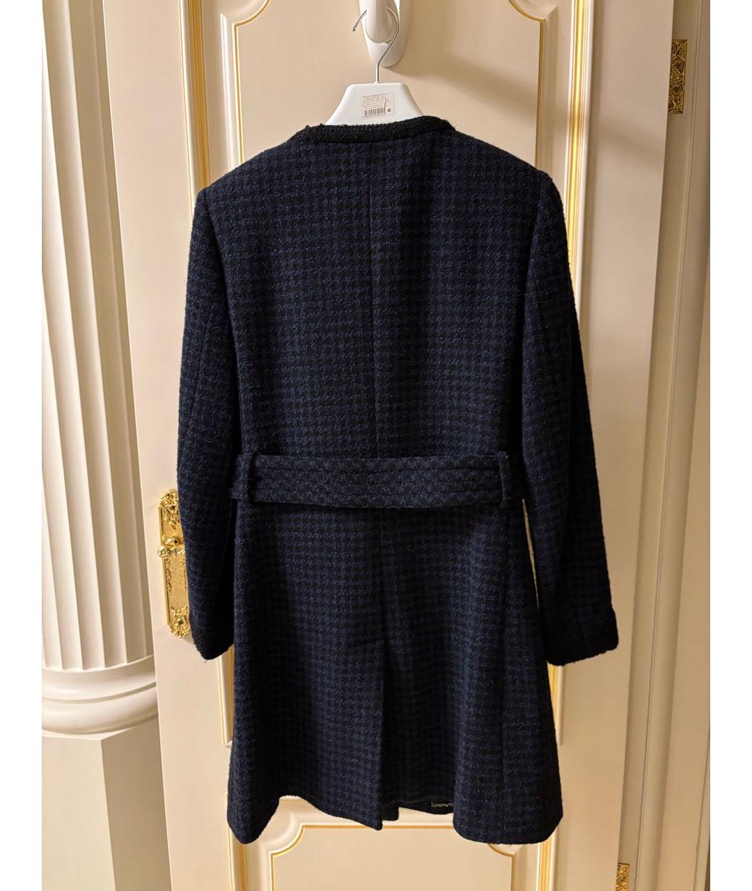 CHANEL Темно-синее твидовое пальто, фото 2