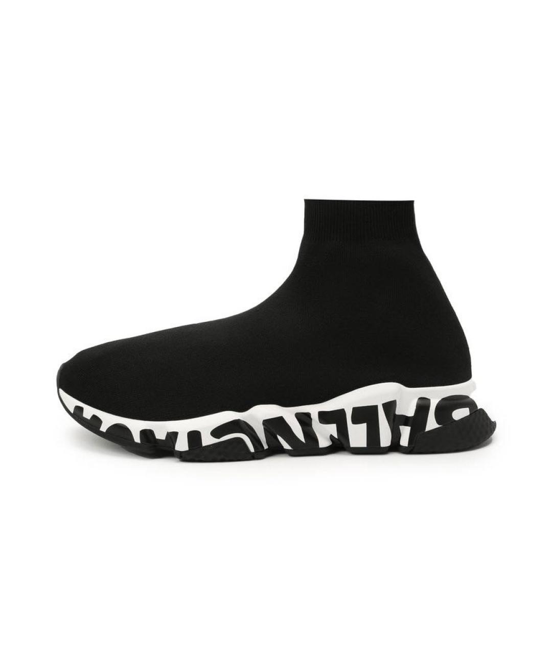 BALENCIAGA Черные текстильные высокие кроссовки / кеды, фото 9