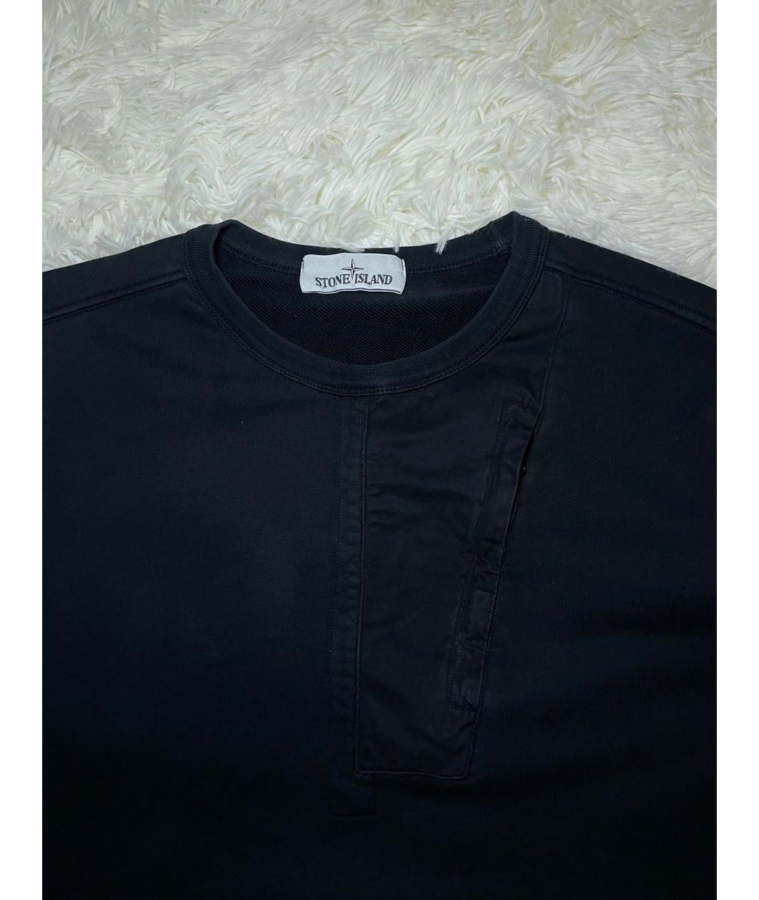 STONE ISLAND Черный хлопковый джемпер / свитер, фото 2