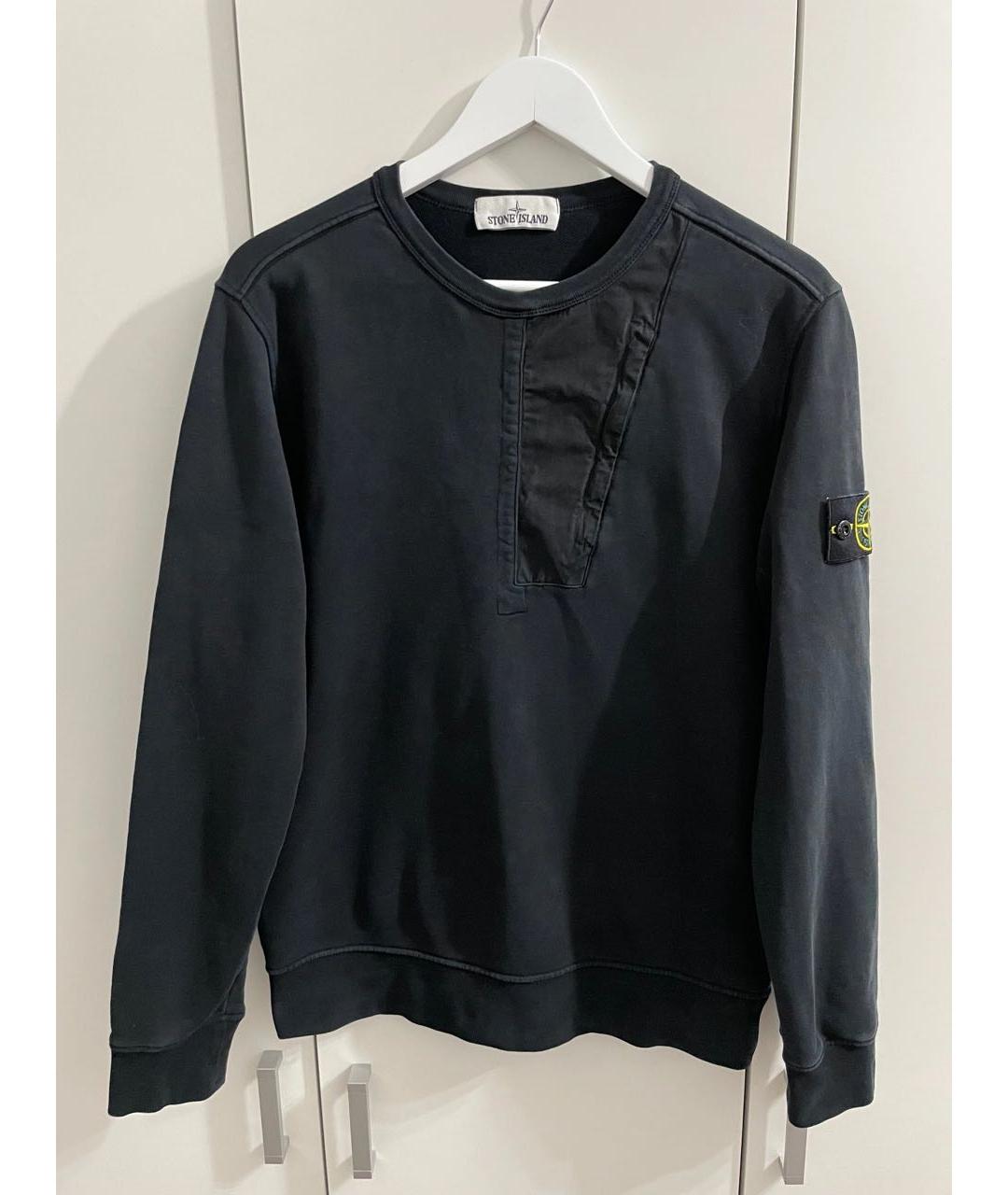 STONE ISLAND Черный хлопковый джемпер / свитер, фото 6