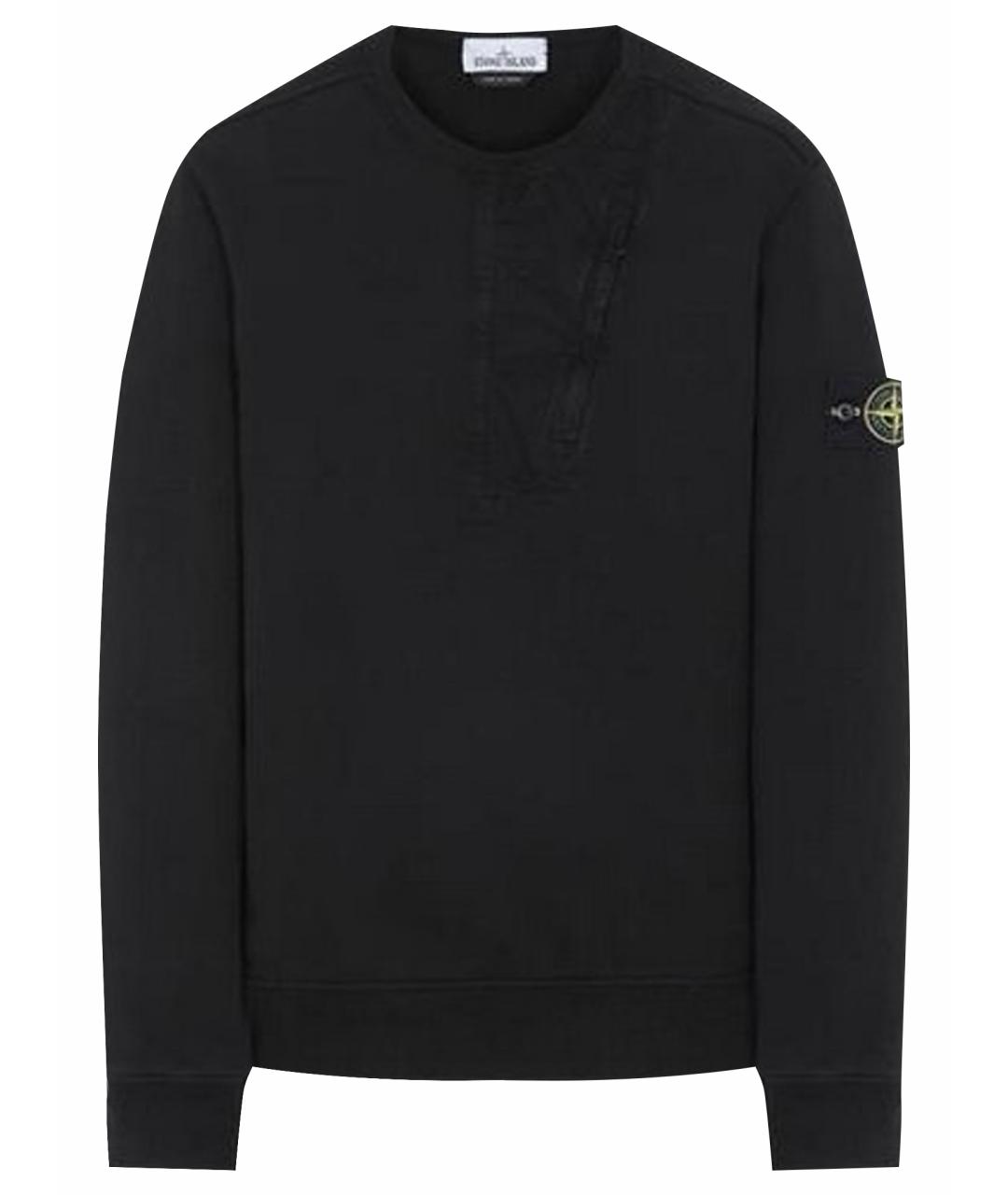 STONE ISLAND Черный хлопковый джемпер / свитер, фото 1