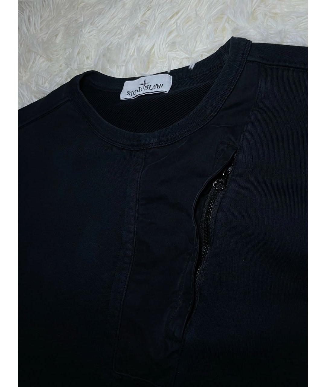 STONE ISLAND Черный хлопковый джемпер / свитер, фото 5