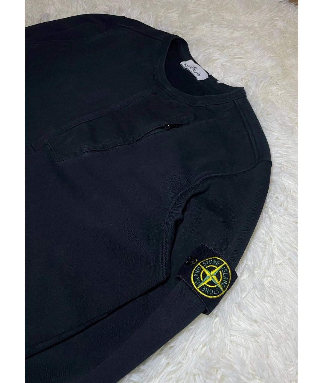 STONE ISLAND Черный хлопковый джемпер / свитер, фото 3
